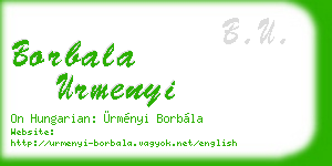 borbala urmenyi business card