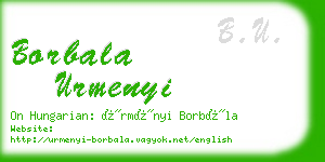 borbala urmenyi business card